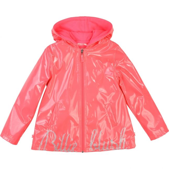 Girls Pink Branded Raincoat