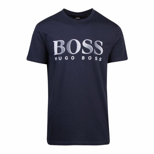 Mens Navy/White Big Logo Beach Regular Fit S/s T Shirt