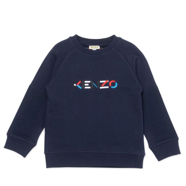 Boys Navy Colour Logo Sweat Top