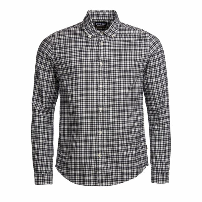 Mens Black Spacer Check L/s Shirt