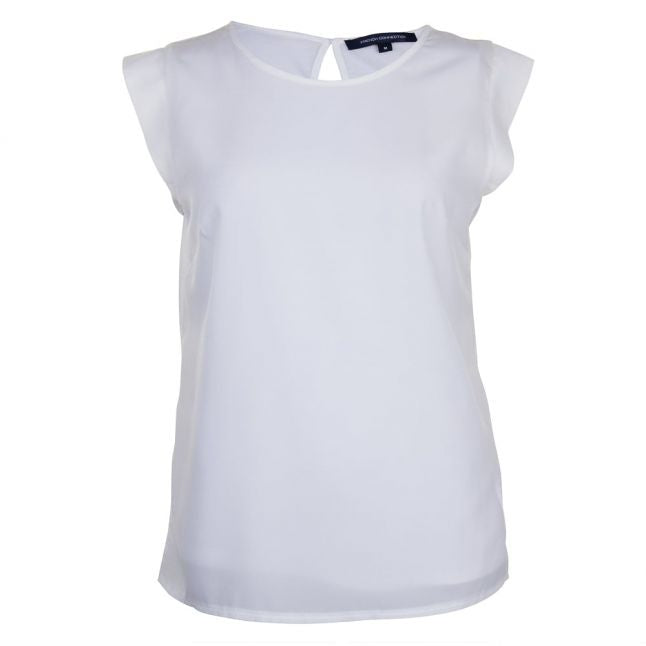 Womens Daisy White Classic Polly Plains Cap Tee Shirt