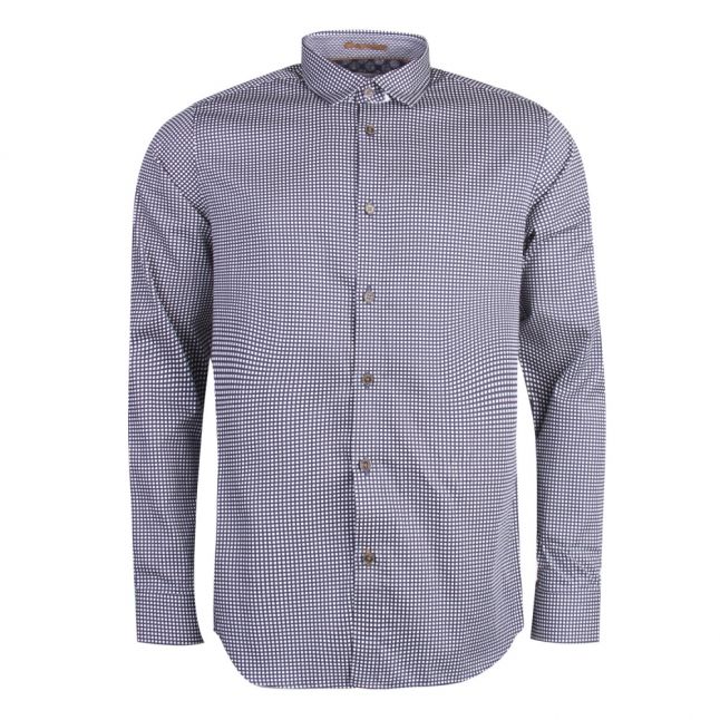 Mens Navy Jenkins Geo L/s Shirt