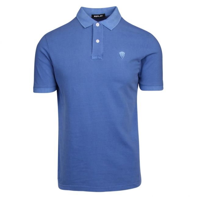 Mens Blue Small Logo S/s Polo Shirt