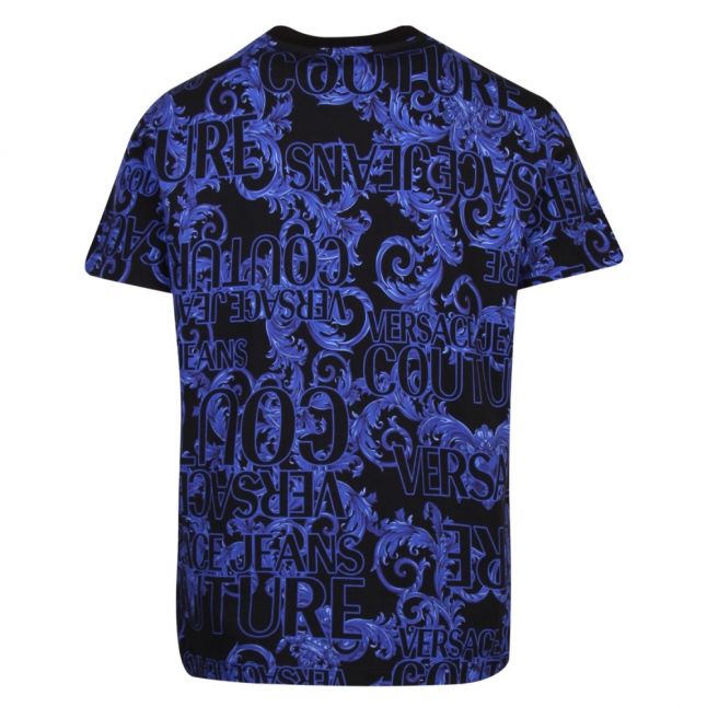 Mens Black/Blue Baroque Logo Print S/s T Shirt