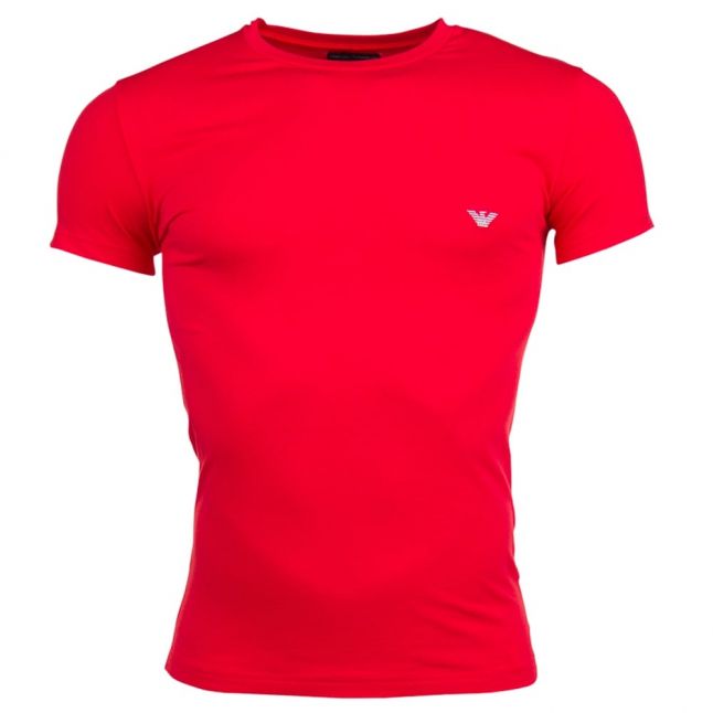 Mens Red Shiny Logo Tee Shirt