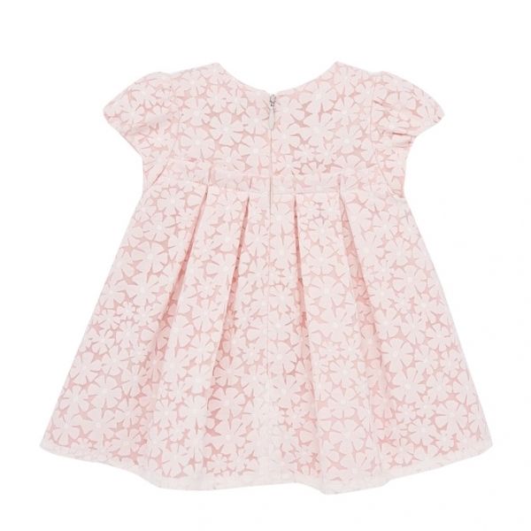 Baby Pink Devore Flower Dress