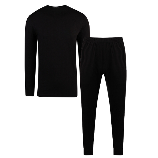 Mens Black Megalogo Pyjama Set