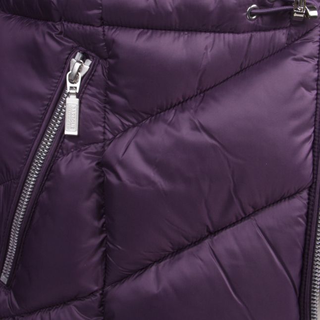 Womens Tempest Purple Island Hooded Quilted Jacket