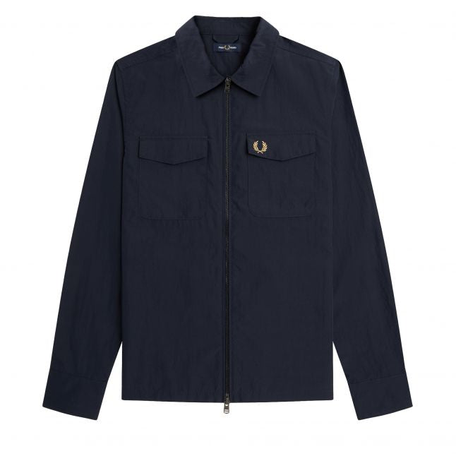 Mens Navy Pocket Zip Overshirt