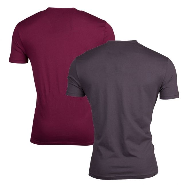 Mens Aubergine & Smoke Small Logo 2 Pack S/s T Shirt