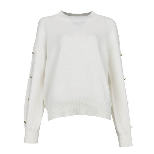 Womens Off White Drifting Button Knitted Jumper