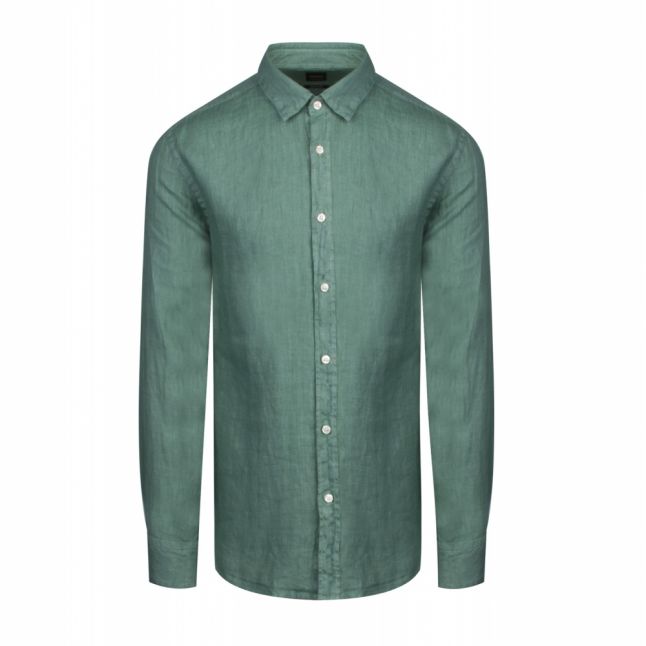 Casual Mens Green Relegant Linen L/s Shirt