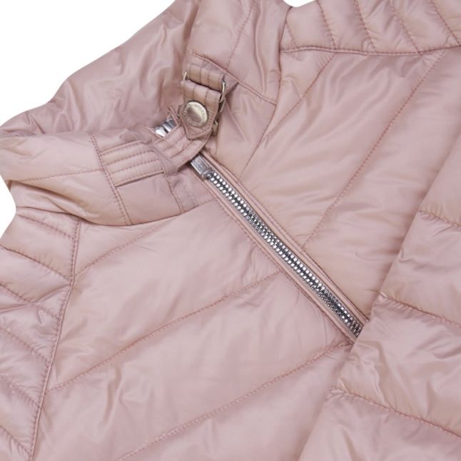 Womens Pale Pink Triple Quilted Jacket