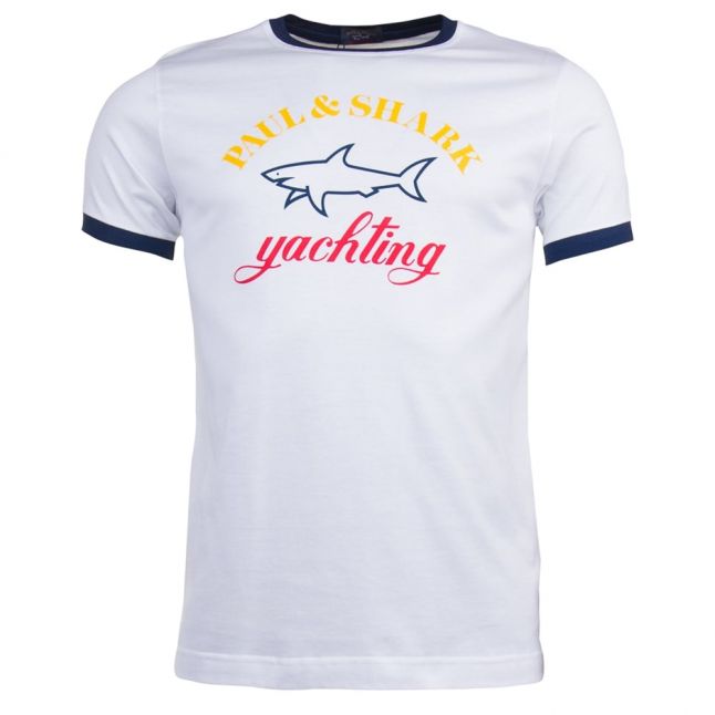 Mens White Logo Shark Fit S/s T Shirt