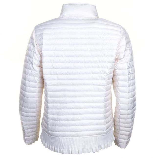 Womens Bone Ruffle Rib Puffer Jacket