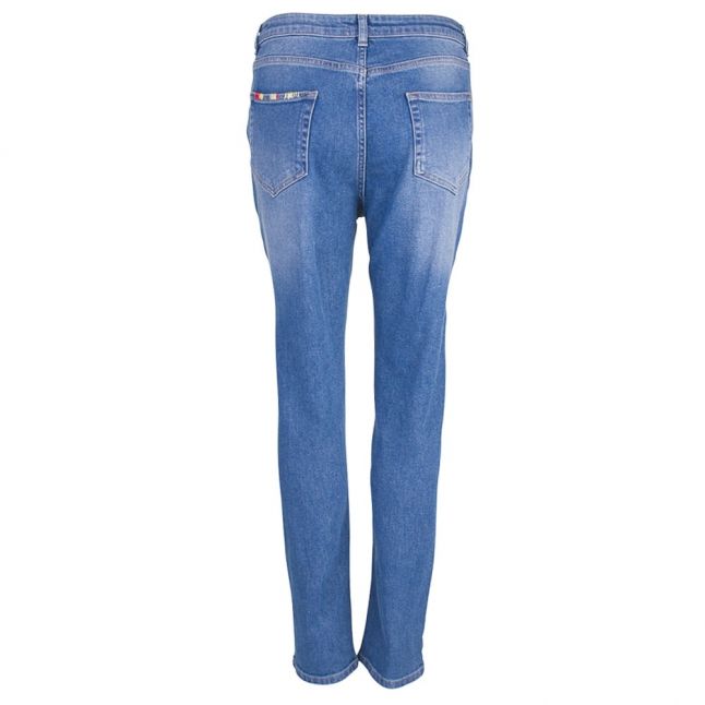 Womens Vintage Wash Ash Denim Pin Up Jeans