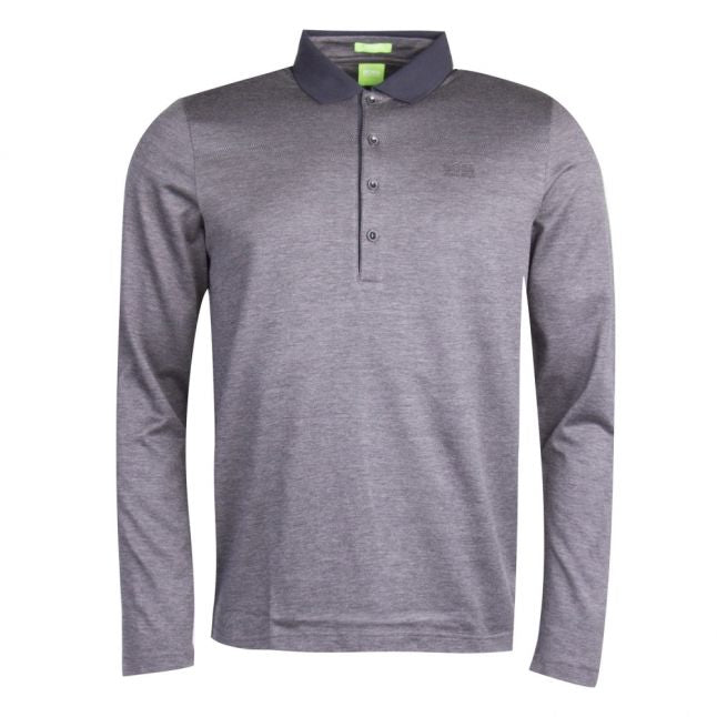 Mens Black Athleisure C-Pirona L/s Polo Shirt