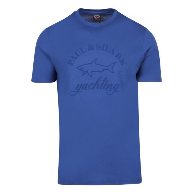 Mens Mid Blue Tonal Logo Custom Fit S/s T Shirt