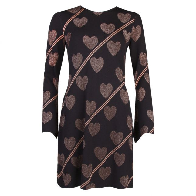 Womens Black Uzeniaa Knitted Heart Dress