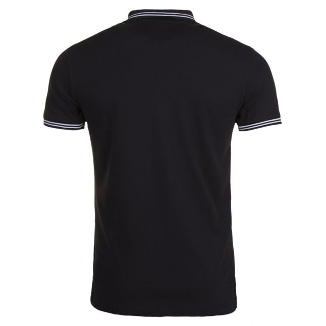 Mens Black Tipped Slim S/s Polo Shirt