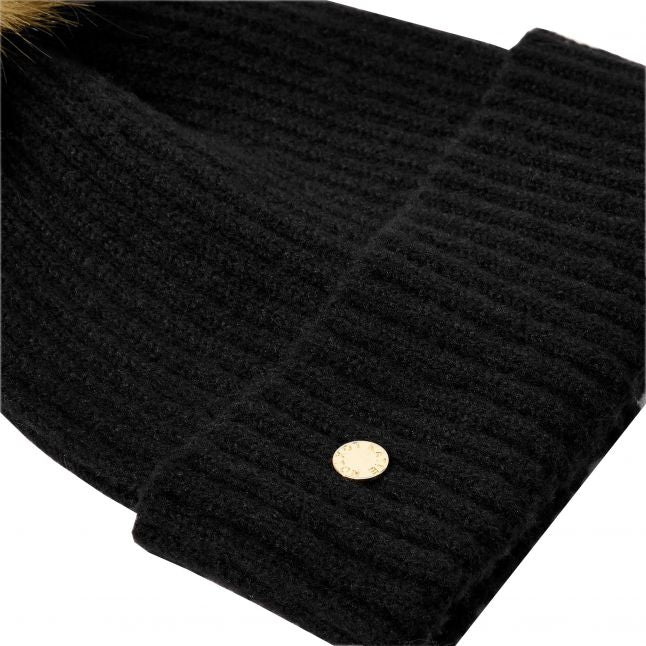 Womens Black Knitted Hat