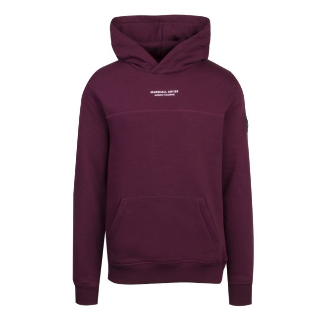 Mens Burgundy Siren Hooded Sweat Top