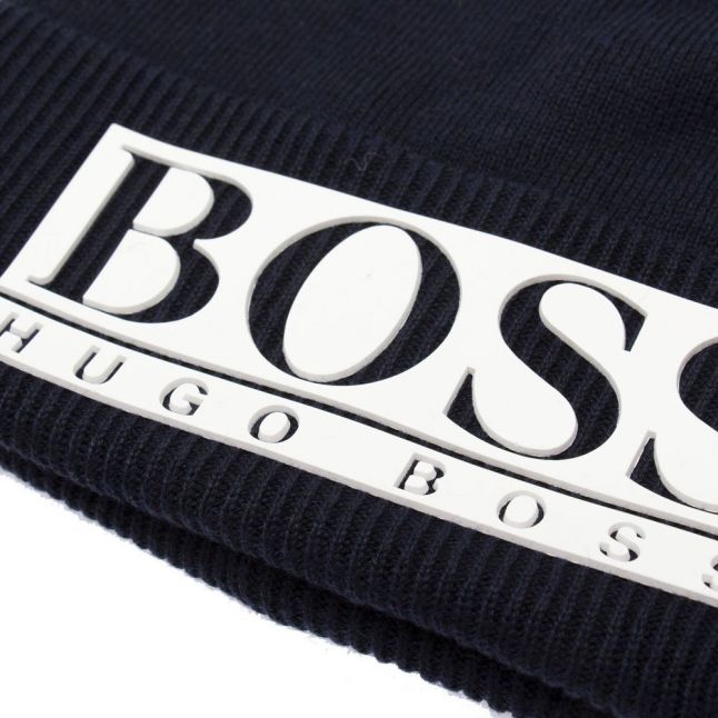 Boys Navy 3D Logo Beanie