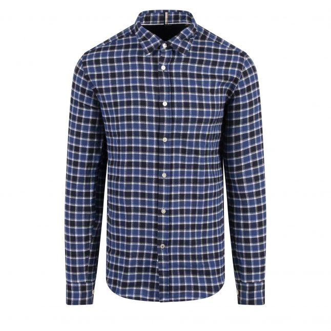 Mens Blue Check C-ROAN-kent-C4 L/s Shirt