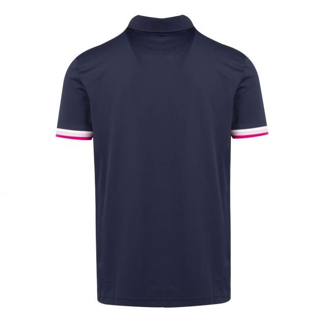 Athleisure Mens Navy/Pink Paule 6 Slim Fit S/s Polo Shirt