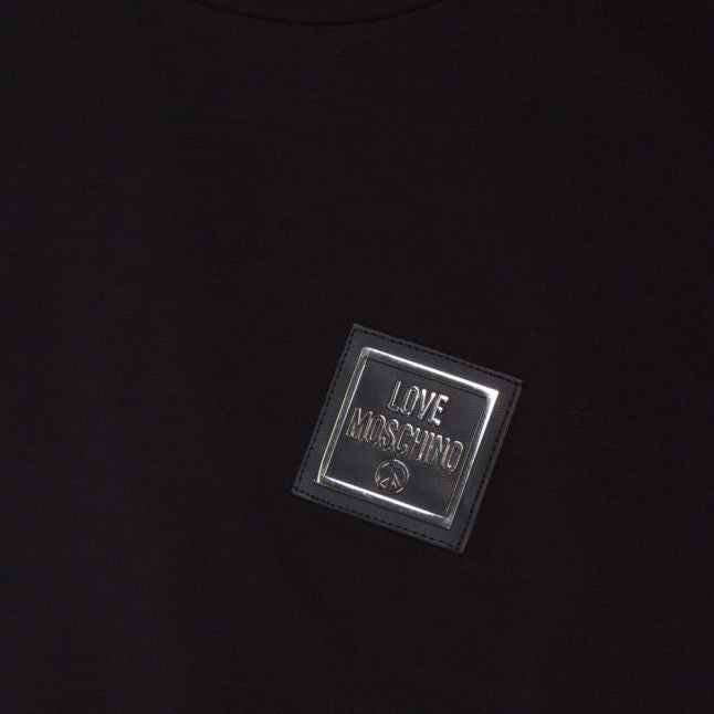 Mens Black Logo Badge Slim Fit S/s T Shirt