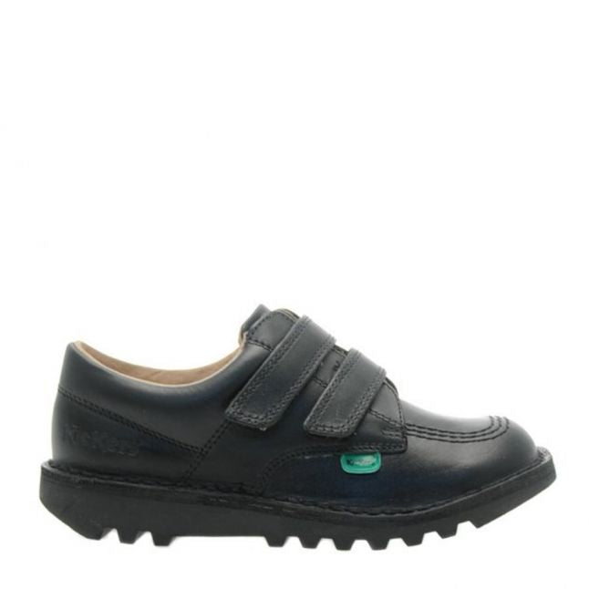 Junior Black Kick Lo Twin Strap Velcro Shoes (12.5-2.5)