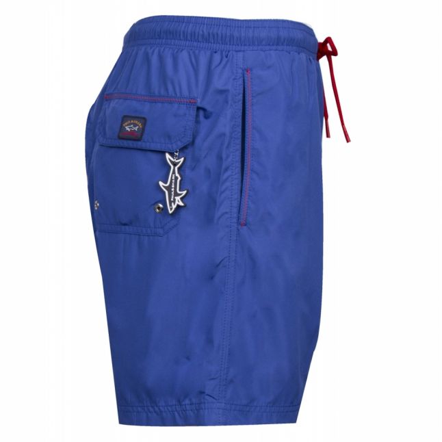 Mens Blue Branded Swim Shorts