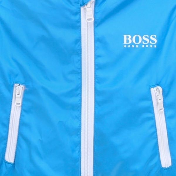 Toddler Bright Blue Branded Hooded Packaway Jacket