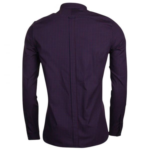 Mens Mahogany Basketweave L/s Shirt