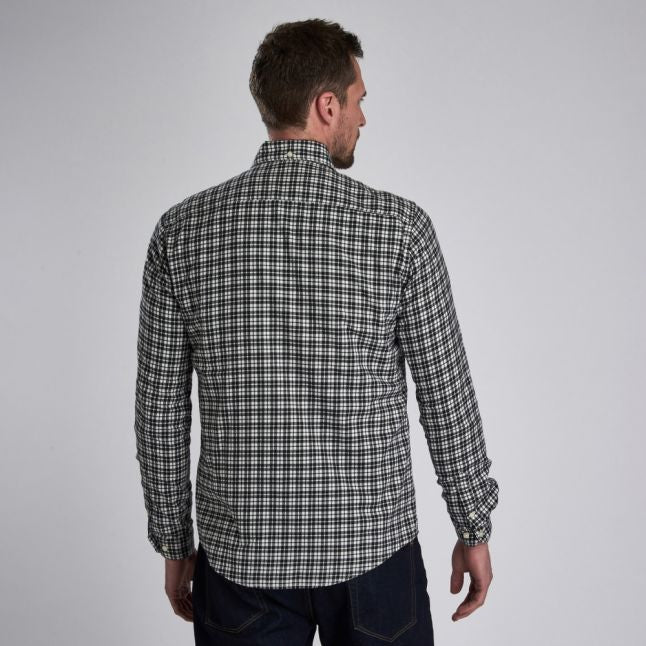 Mens Black Spacer Check L/s Shirt