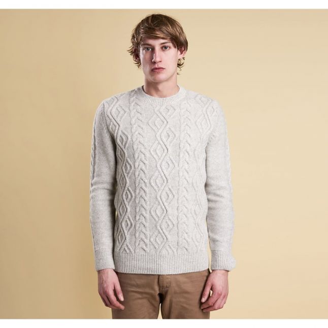 Heritage Mens Mist Barnard Cable Knit Jumper