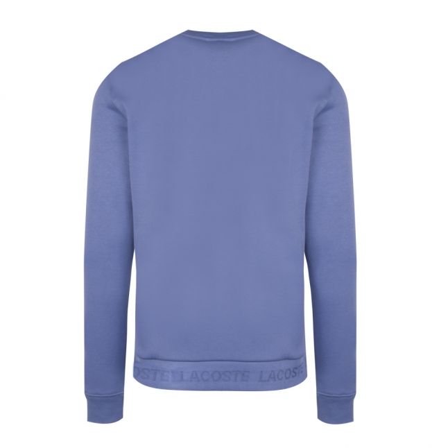 Mens Mid Blue Branded Tape Crew Sweat Top