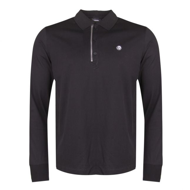 Mens Black T-Hart L/s Polo Shirt