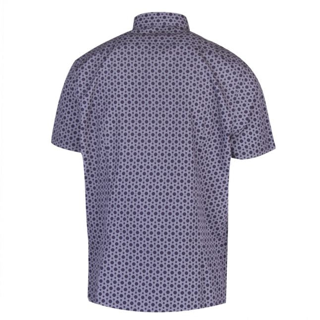 Mens Navy Enyone Hexagonal Line S/s Shirt