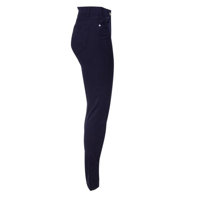 Womens Navy Cotton Skinny Fit Jeans