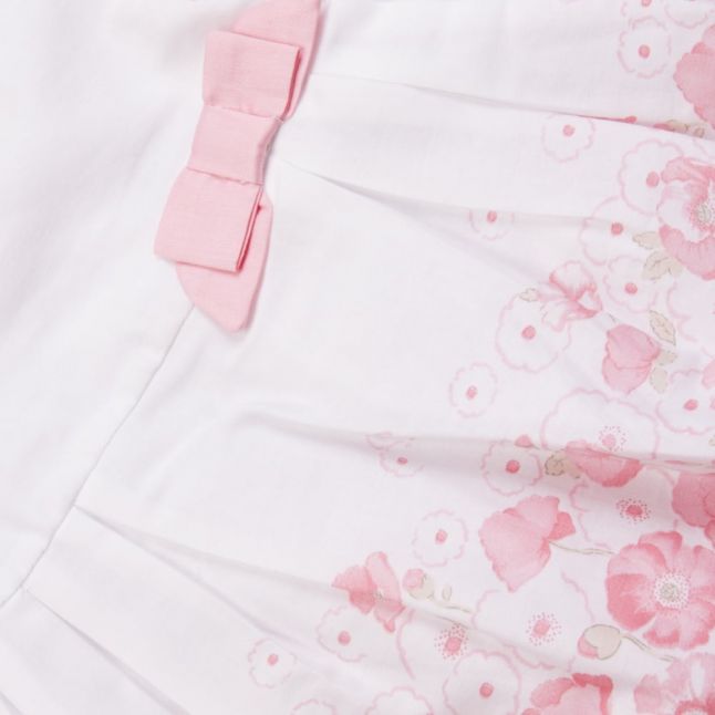 Baby White And Rose Flower Print Dress