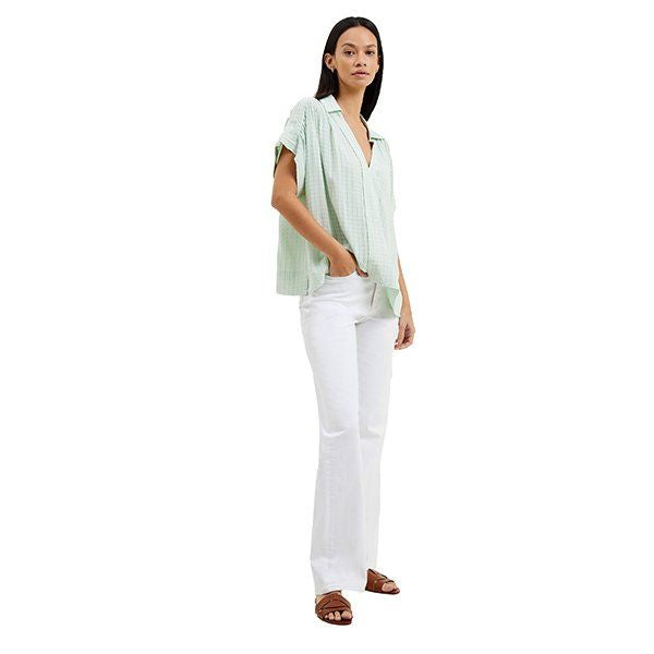 Womens Aqua Foam Birch Seersucker Popover S/s Shirt