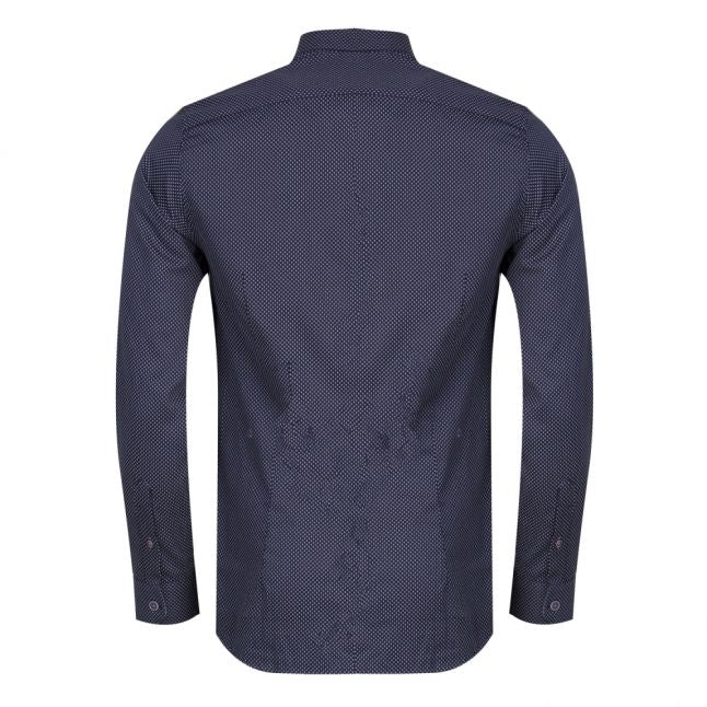 Mens Navy Boomtwn Geo L/s Shirt