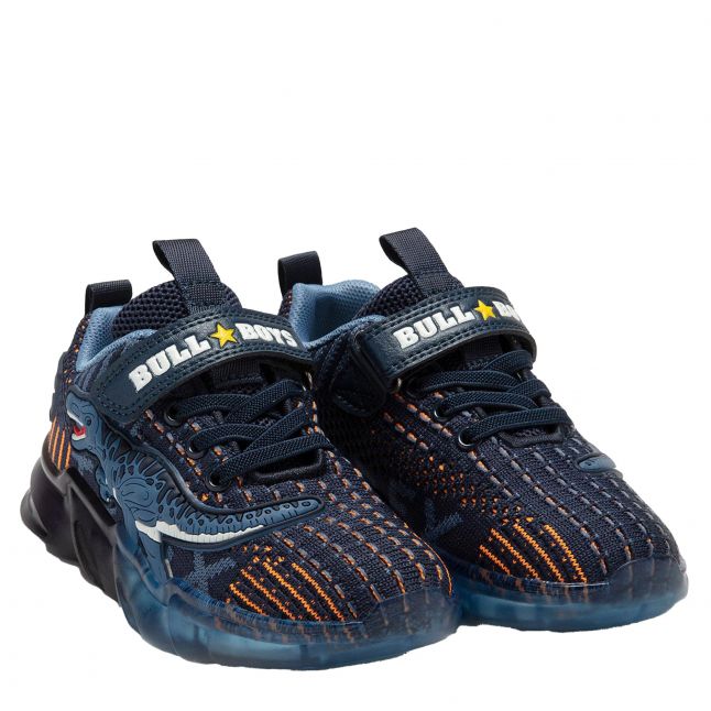 Boys Dark Blue T-Rex Lights Trainers