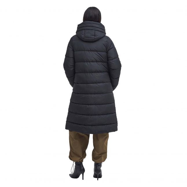 Womens Black Longline Barron Puffer Coat