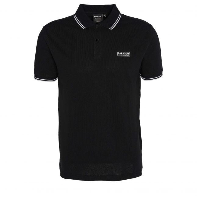 Mens Black Evan Tipped S/s Polo Shirt