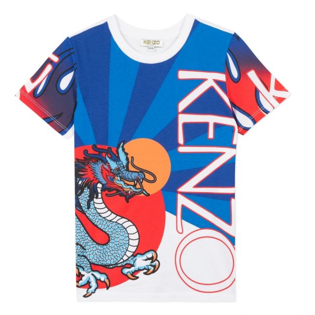 Boys Blue/White Jim Dragon S/s T Shirt