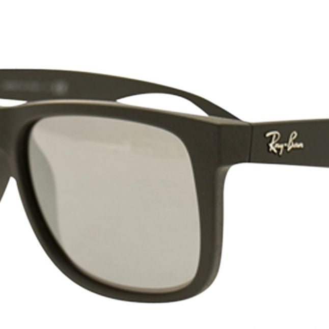 Black/Silver Mirror RB4165 Justin Rubber Sunglasses