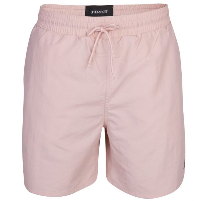 Mens Dusty Pink Branded Swim Shorts