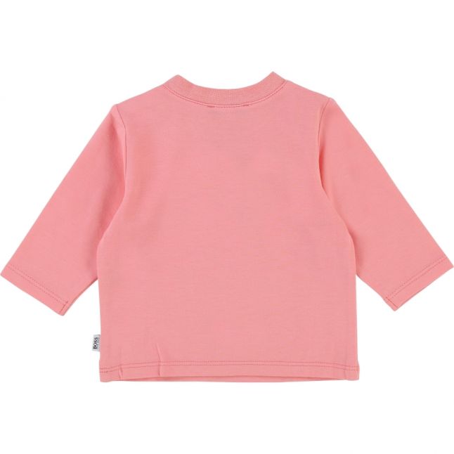 Baby Pink Branded L/s T Shirt